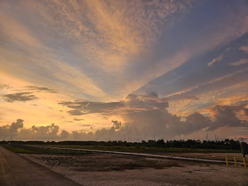 Kostenloses Stock Foto zu blauer und orange himmel, florida, grün