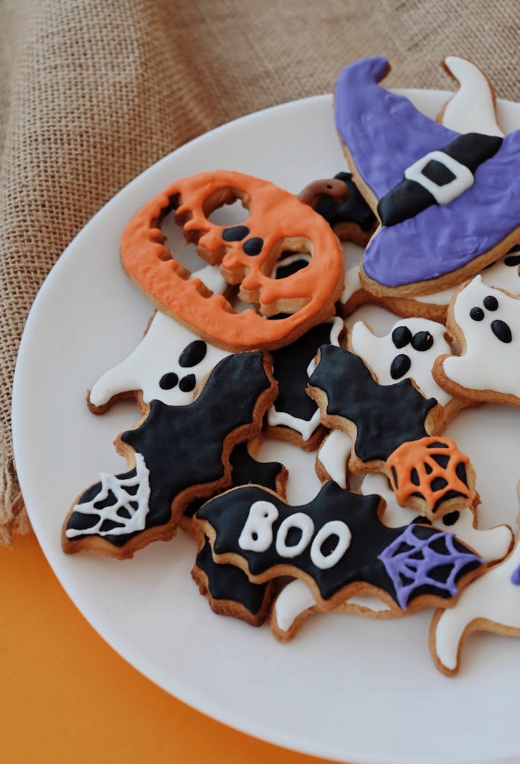 Halloween Cookies On Plate