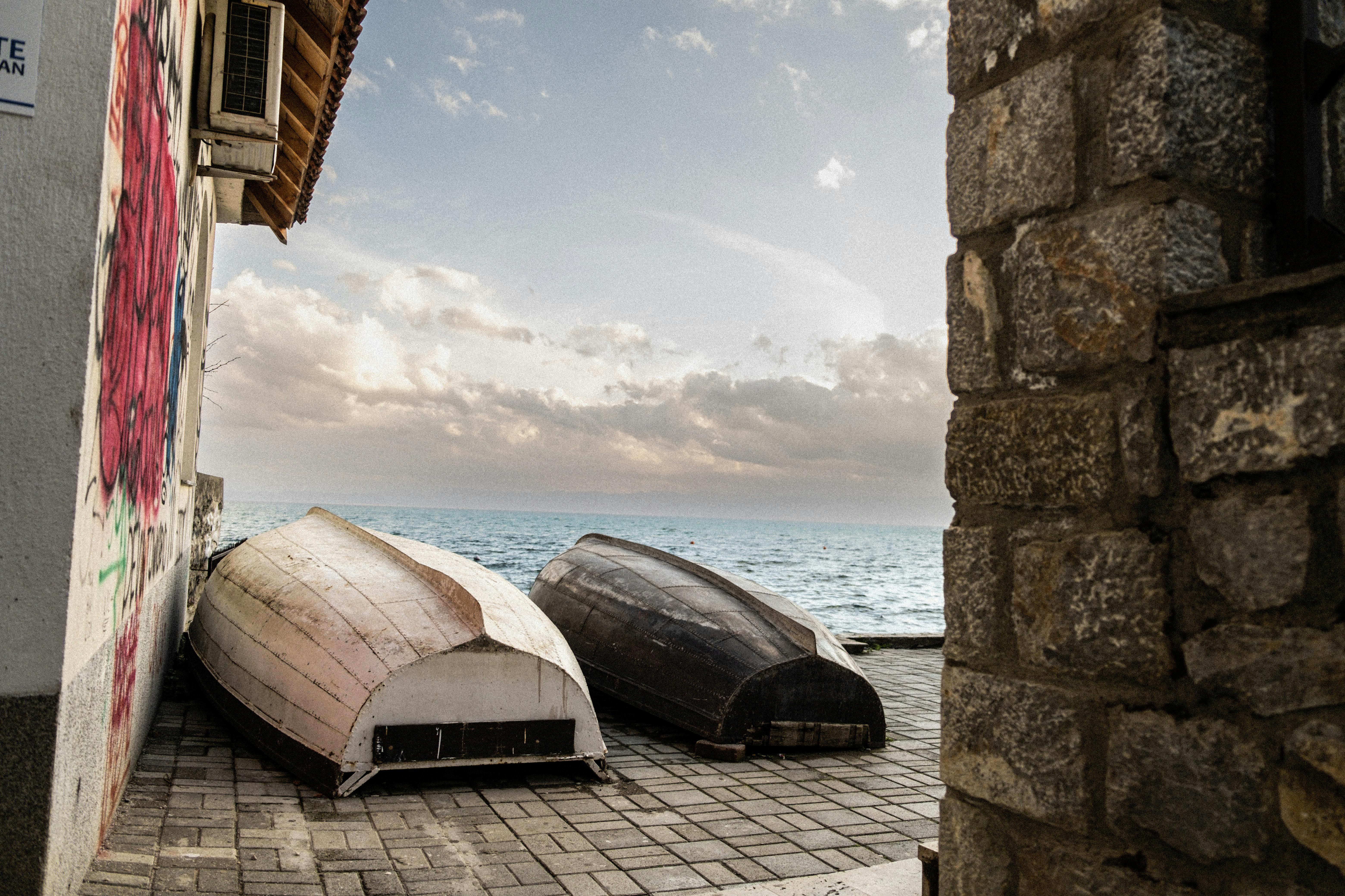 fishing boats at lake ohrid