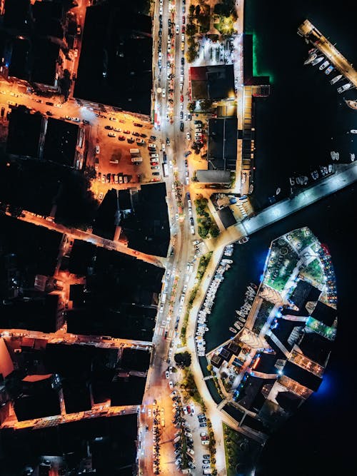 Fotos de stock gratuitas de calles, foto con dron, iluminado