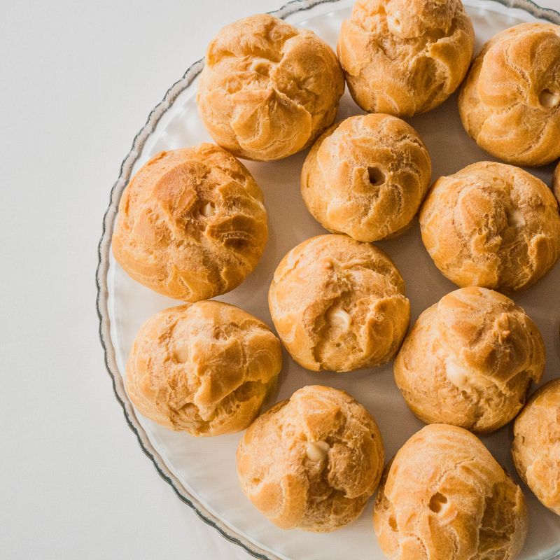 Vegan Hibiscus Rose Custard Puffs