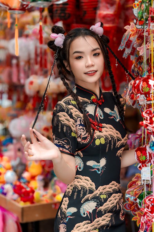 Young Chinese Woman in a Traditional Dress 