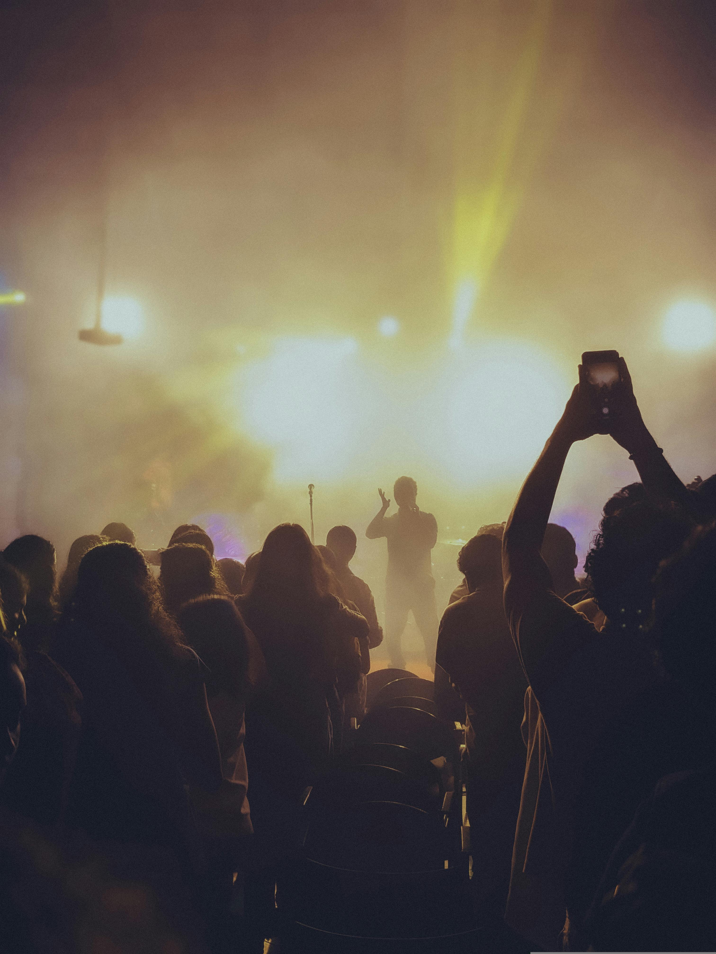 a person taking a photo at a concert