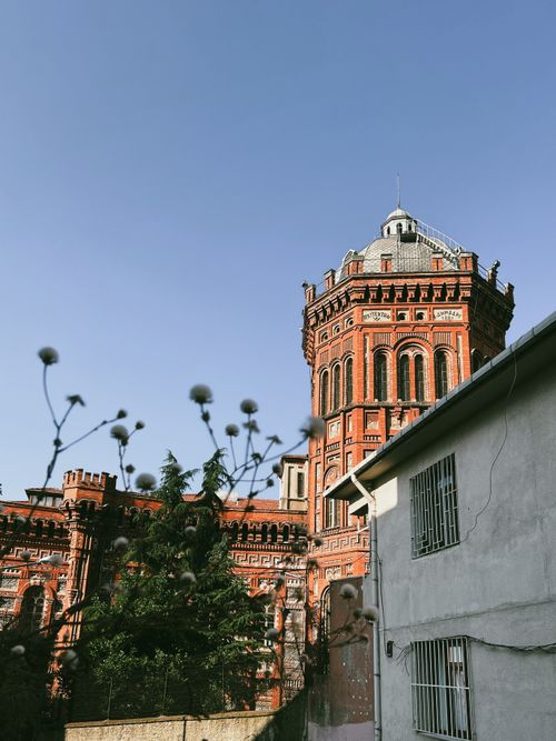 Free Capture of the iconic red brick architecture of Phanar Greek Orthodox College in Istanbul. Stock Photo