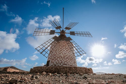 Historic Stone Windmill in Las Palmas Spain