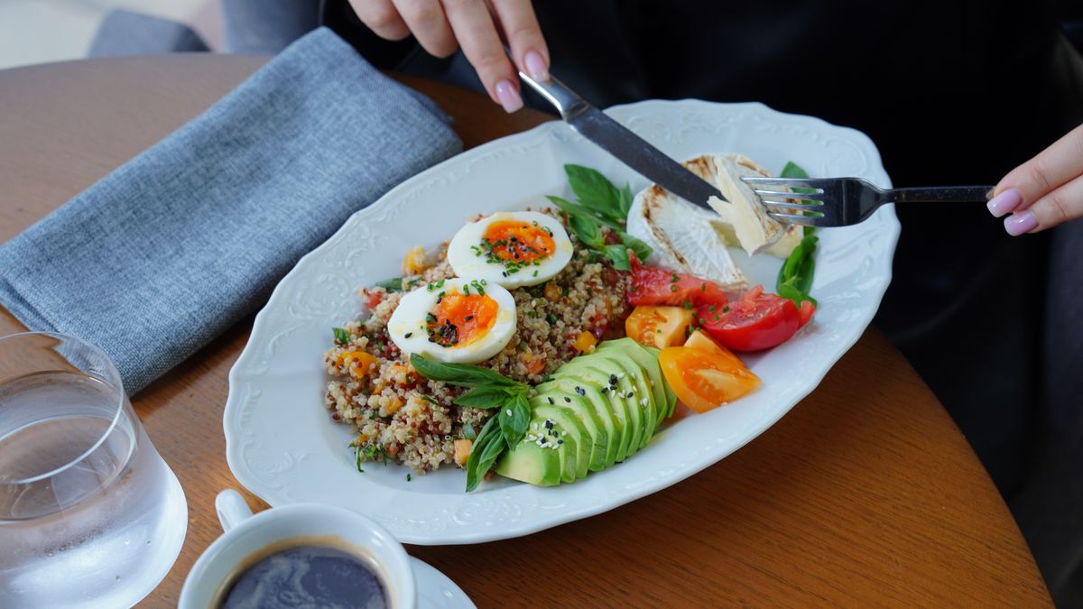 Quinoa salad with avocado and coriander