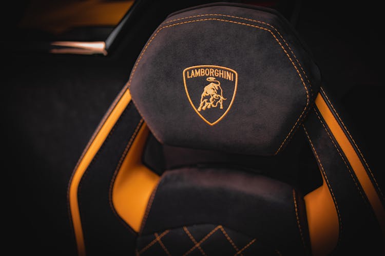 Black And Yellow Seat Of Lamborghini