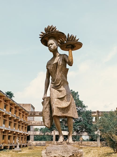 Indigenous Woman Sculpture in City