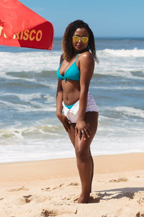 Woman in Bikini on Beach