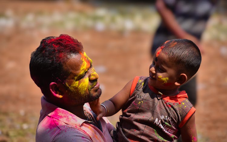 Man And Child In A Tribe On A Desert