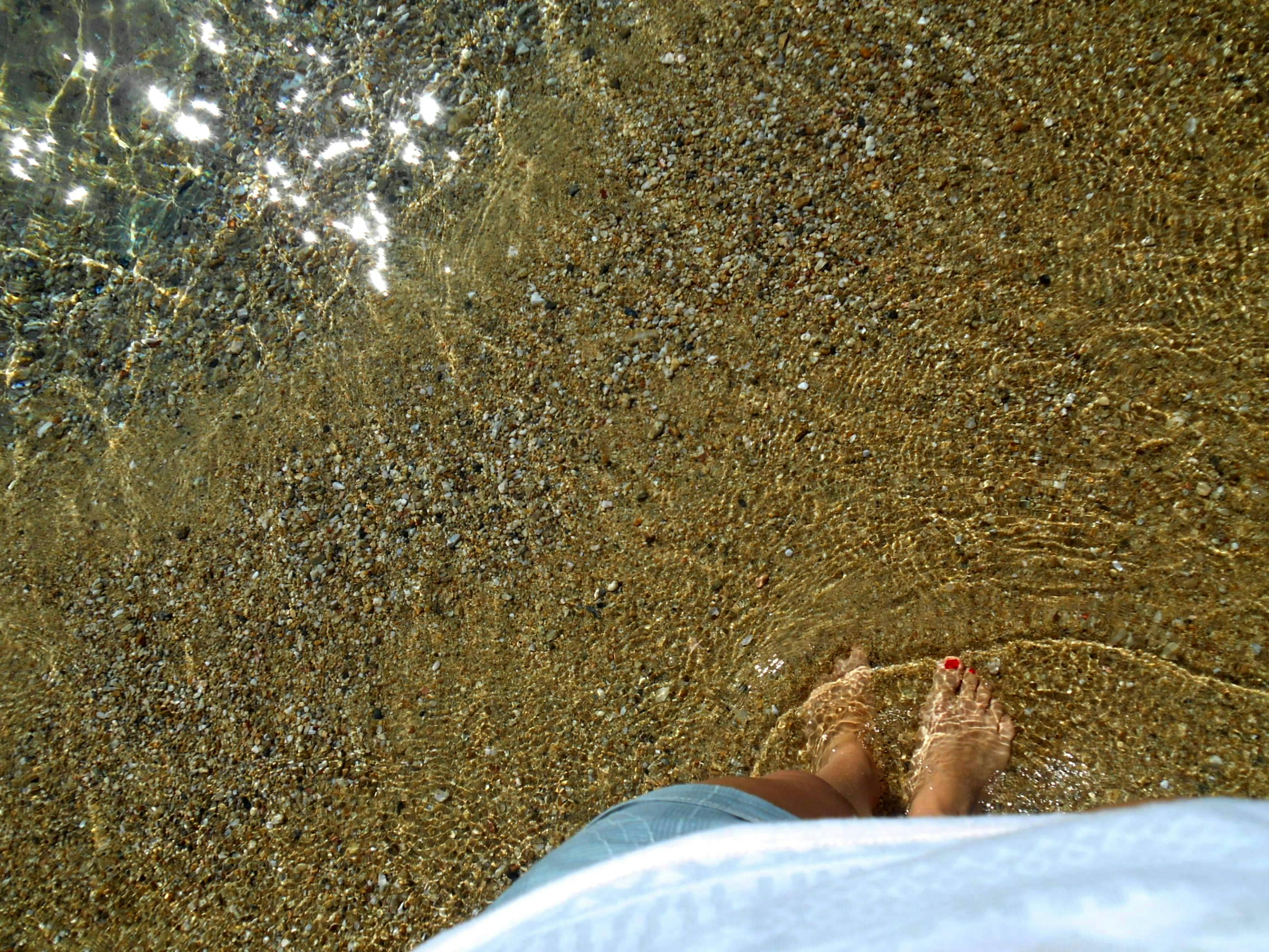 Free stock photo of #feet #sand #saltwater #glow, #perspective, #sea #reflection #water