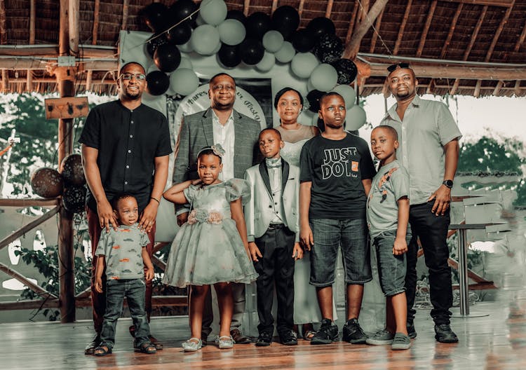 Family Posing On Stage