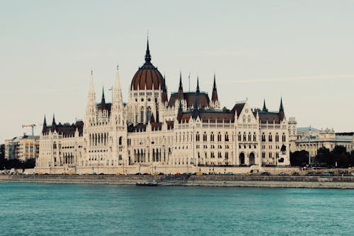 Facade of the Hungarian Parliament Building in Budapest, Hungary 