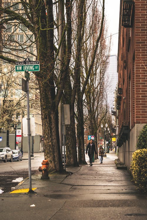 People Walking on a Street in Portlant, Oregon, USA