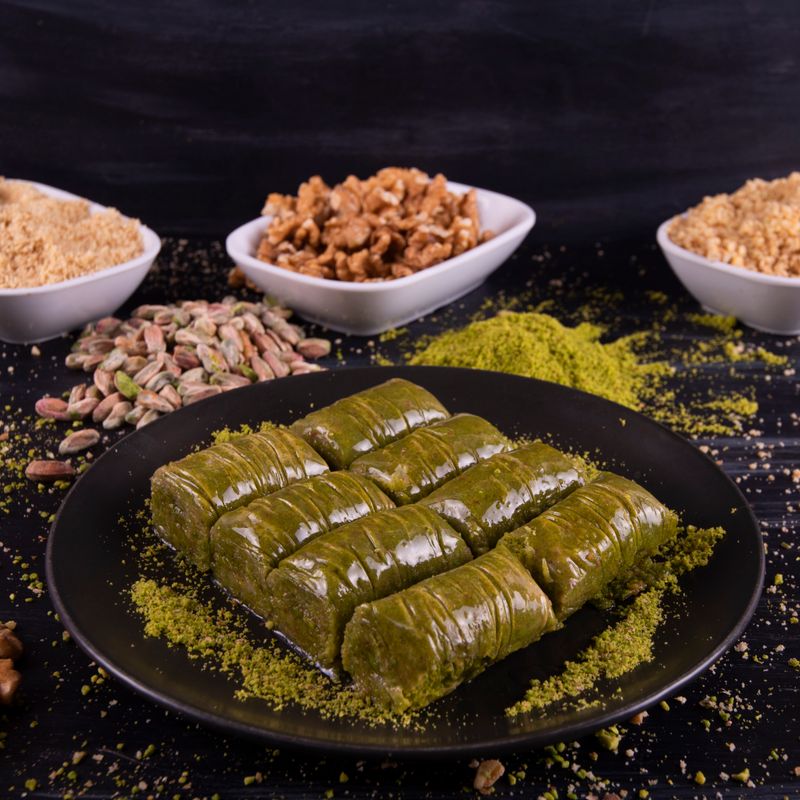 Ginger Date Baklava Rolls with Five-Spice Syrup