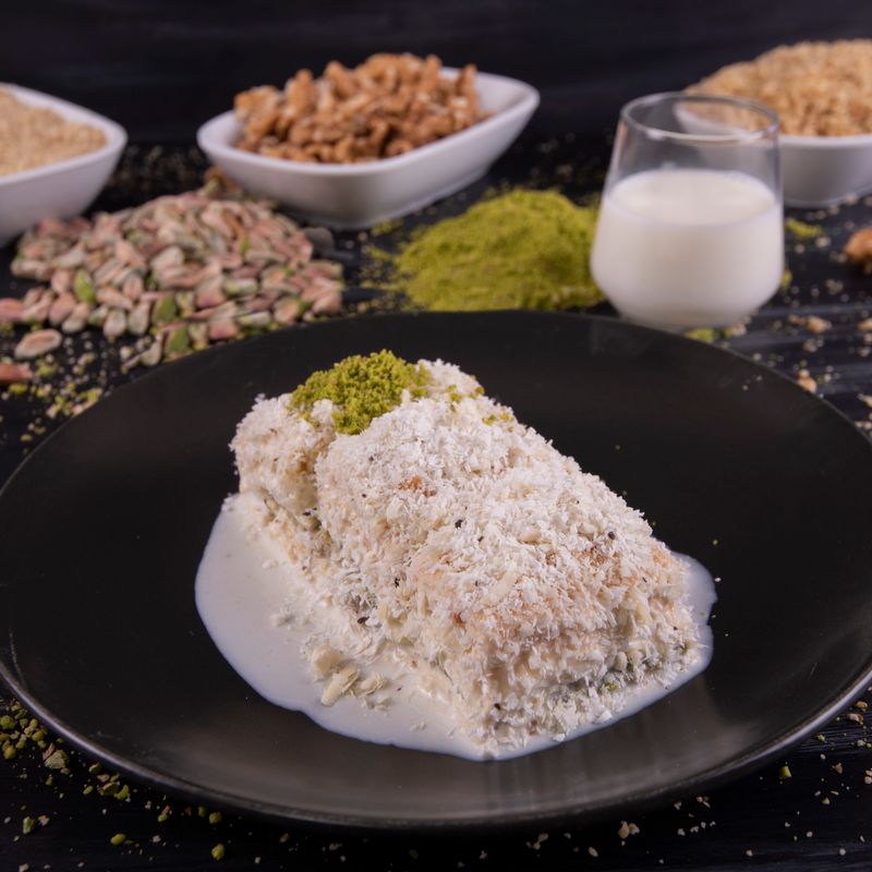 Coconut Milk Umm Ali with Lychee