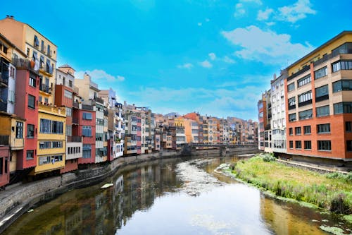 Colorful Townhouses of Girona on the Onyar River