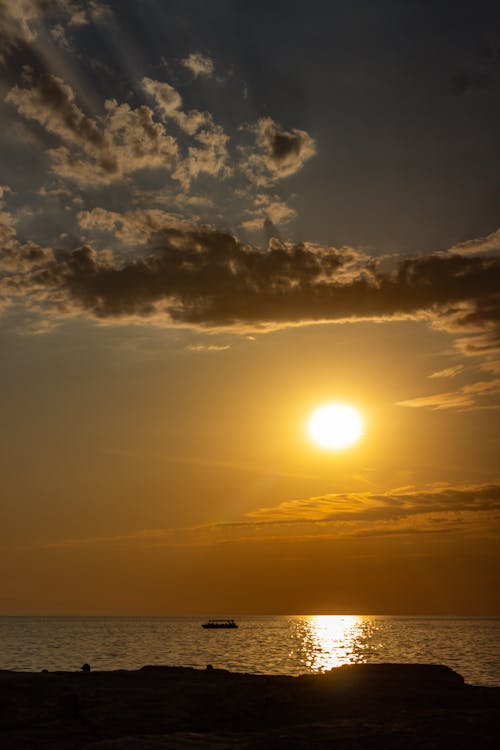 Sun Above Sea During Sunset