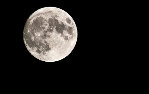 Close-up of the Moon on the Background of Black Sky 