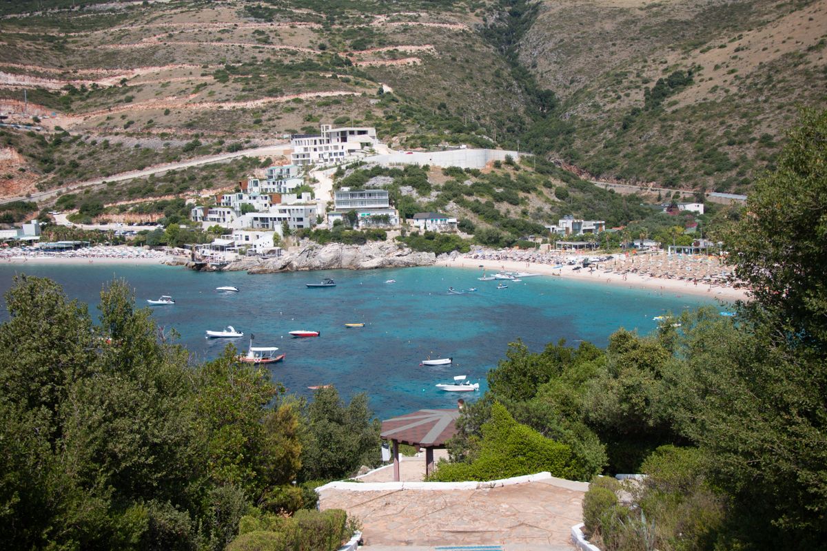Boats at Jale beach in Albania