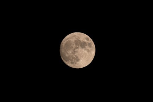 Free Full Moon in the Black Sky Stock Photo