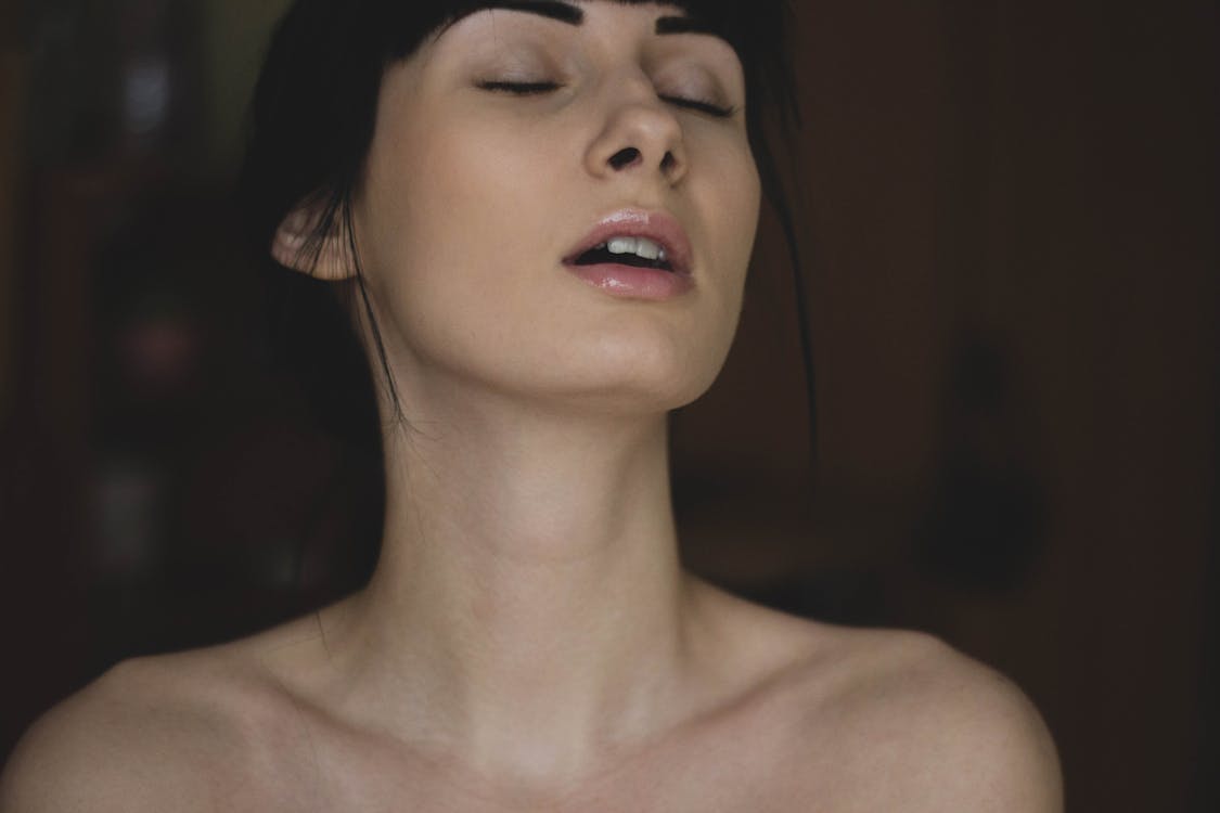 Free Topless Woman Closing Her Eyes Stock Photo