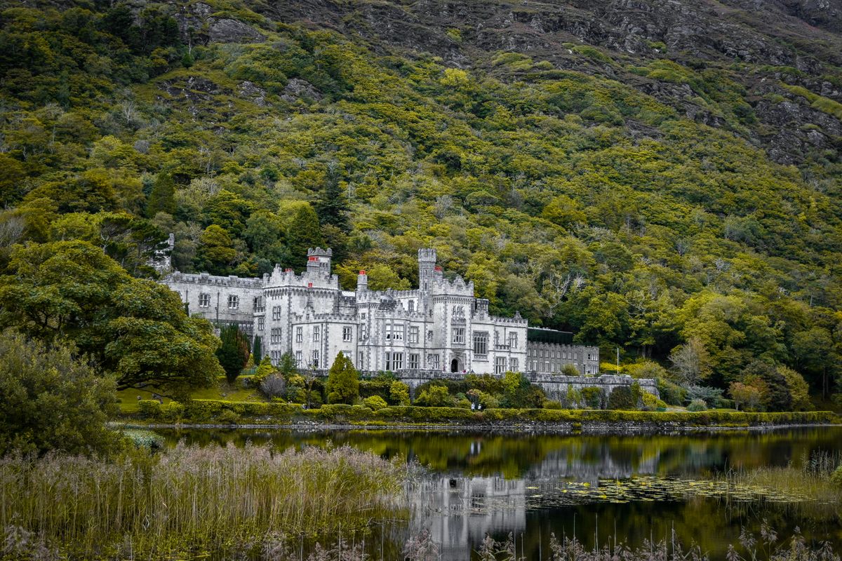 Kylemore Abbey beside its lake in Connemara