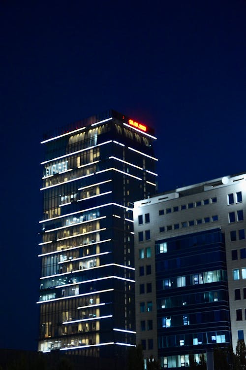 Modern Buildings at Night