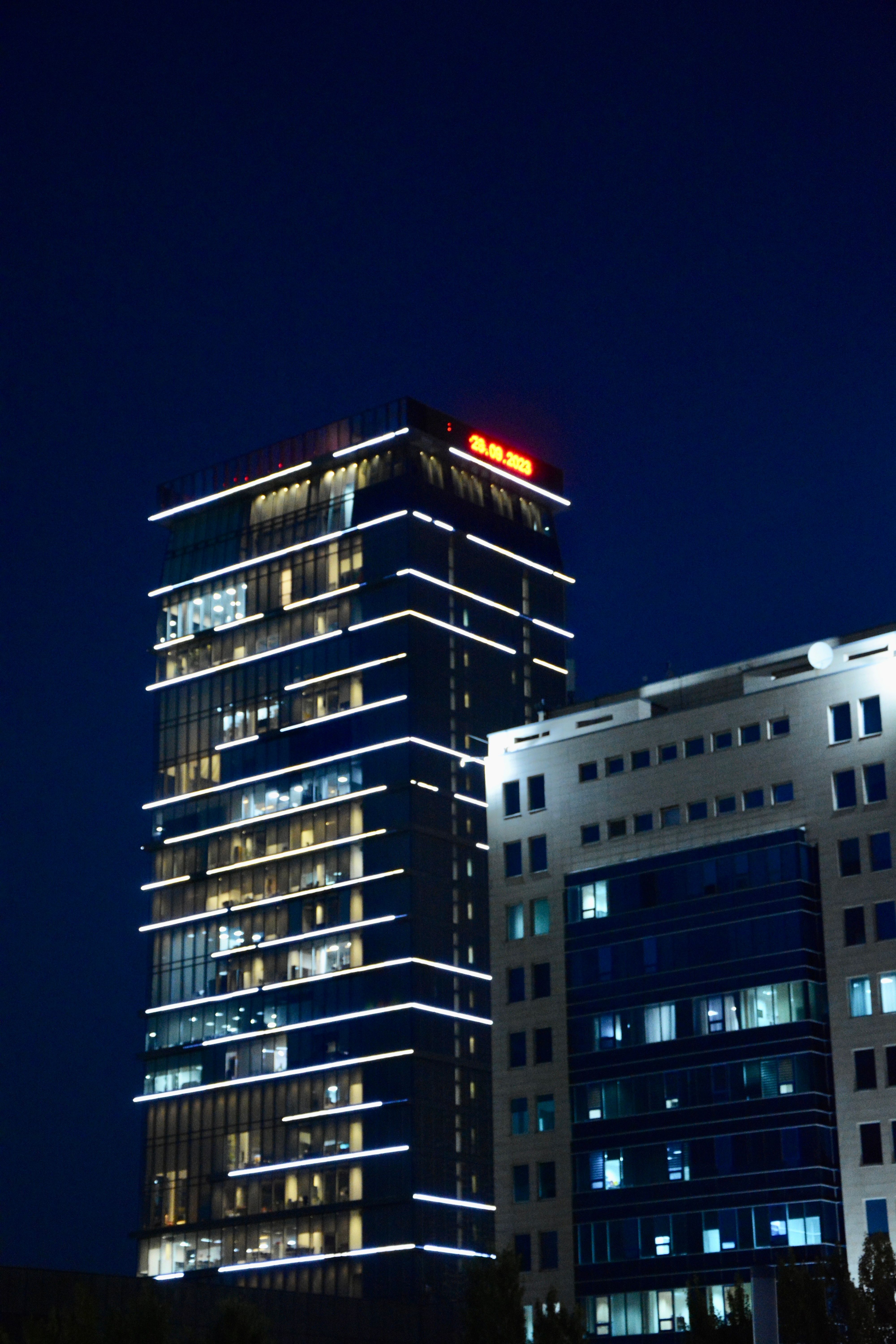 Modern Buildings at Night · Free Stock Photo