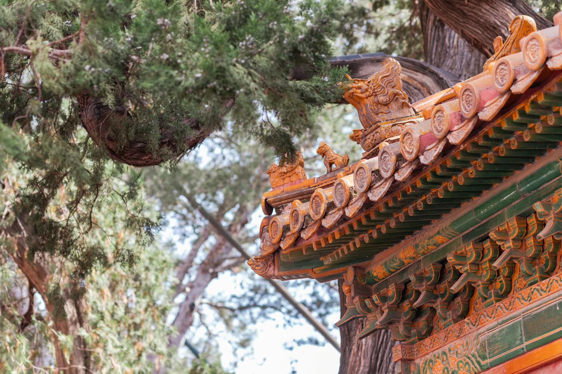 Ornamented Roof of Building