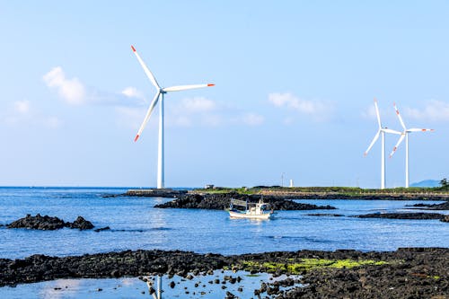 Free stock photo of sea, wind generator