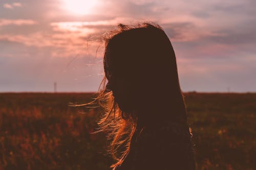 Free Woman's Silhouette Photo during Sunset Stock Photo