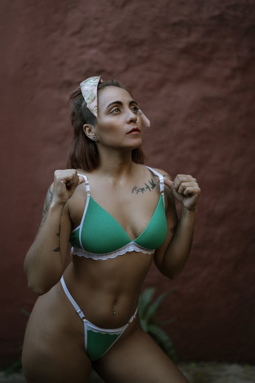 Model Posing in Underwear
