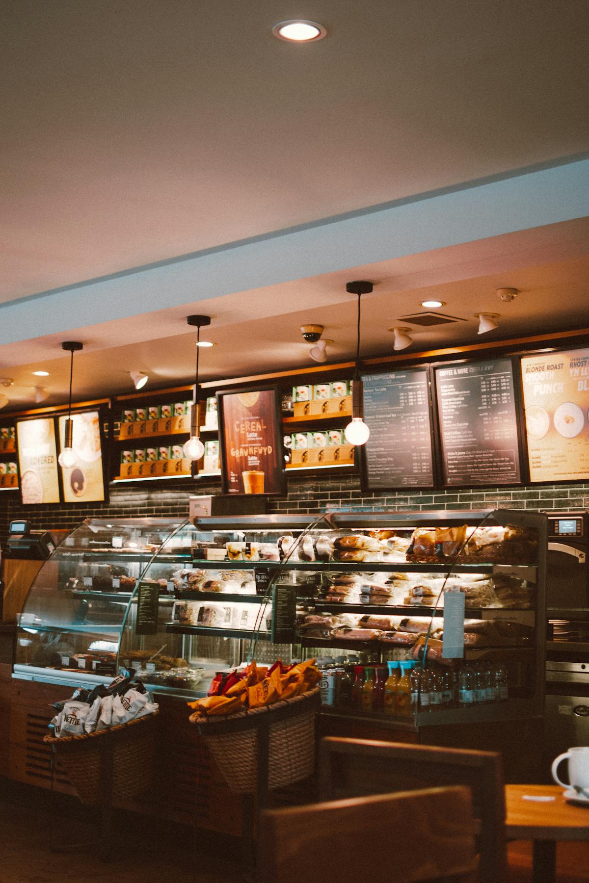 Customers enjoying coffee in a cozy cafe