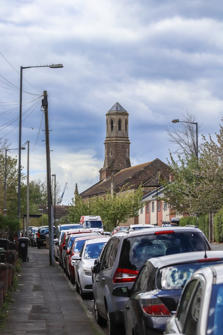 Cars In Front Of The Church Of St Luke