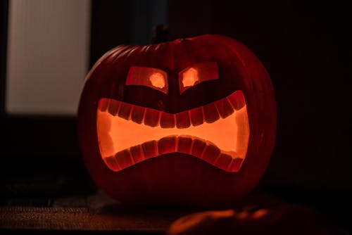 Light in Pumpkin Face for Halloween