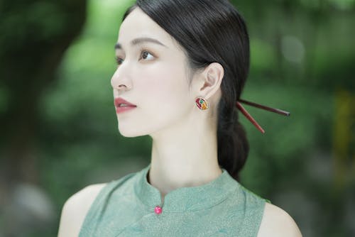亞洲女人, 化妝, 咖啡色頭髮的女人 的 免费素材图片