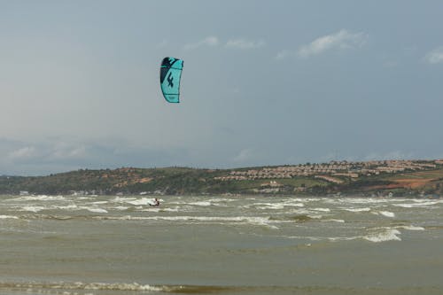 Kitesurfing on Sea Shore