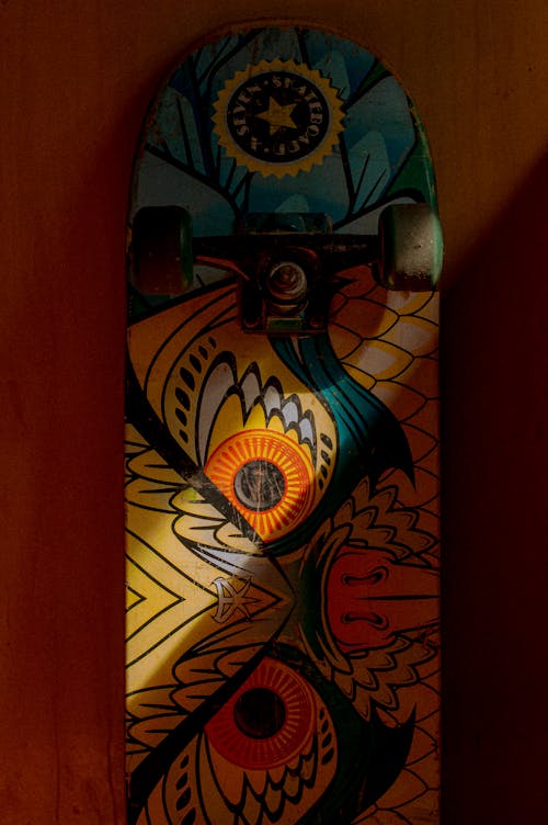 Free Colorful Pattern on Skateboard Stock Photo
