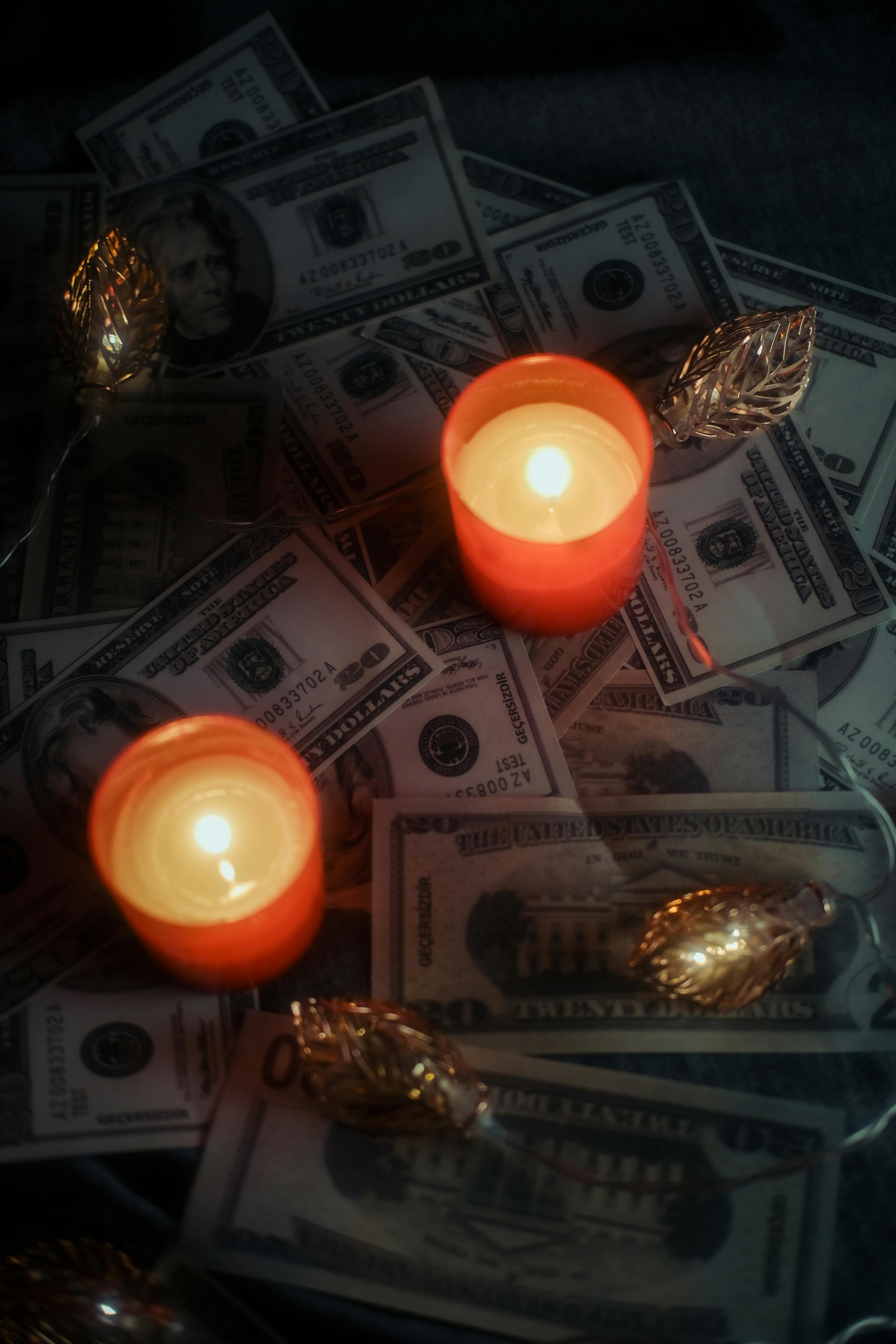 Wax Candles on Cash · Free Stock Photo