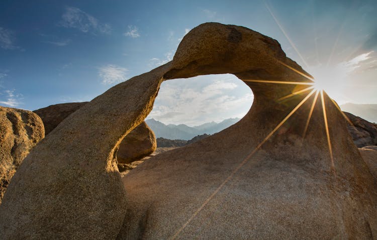 Natural Arch In Alabama Hills At Sunrise 