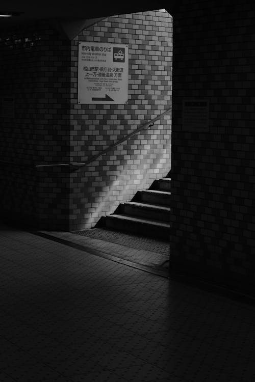 Subway Entrance in Black and White