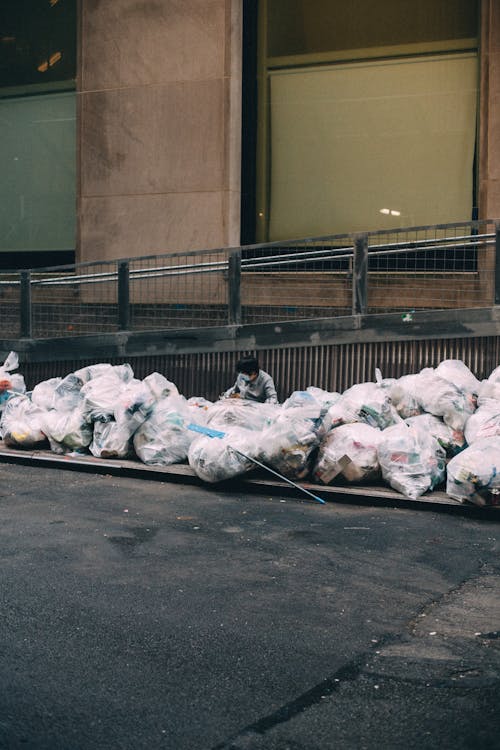 Trash Bags near Street