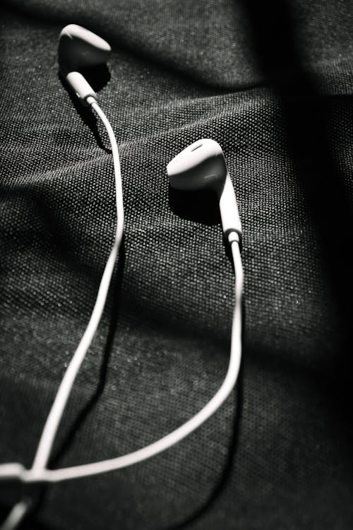 Earphones in Black and White