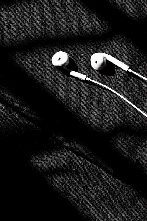 Earphones in Black and White