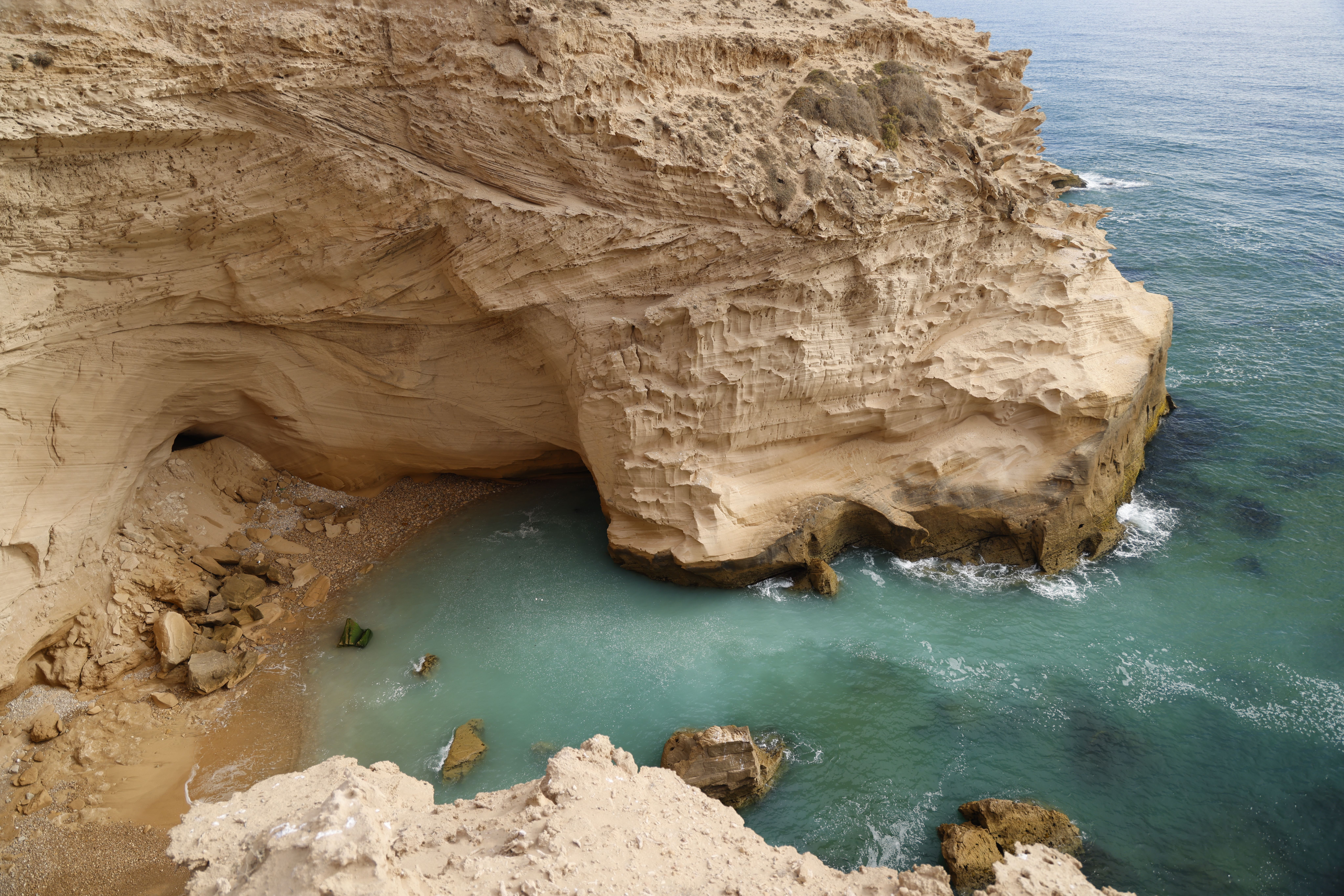 Eroded sandstone cliff, Libya