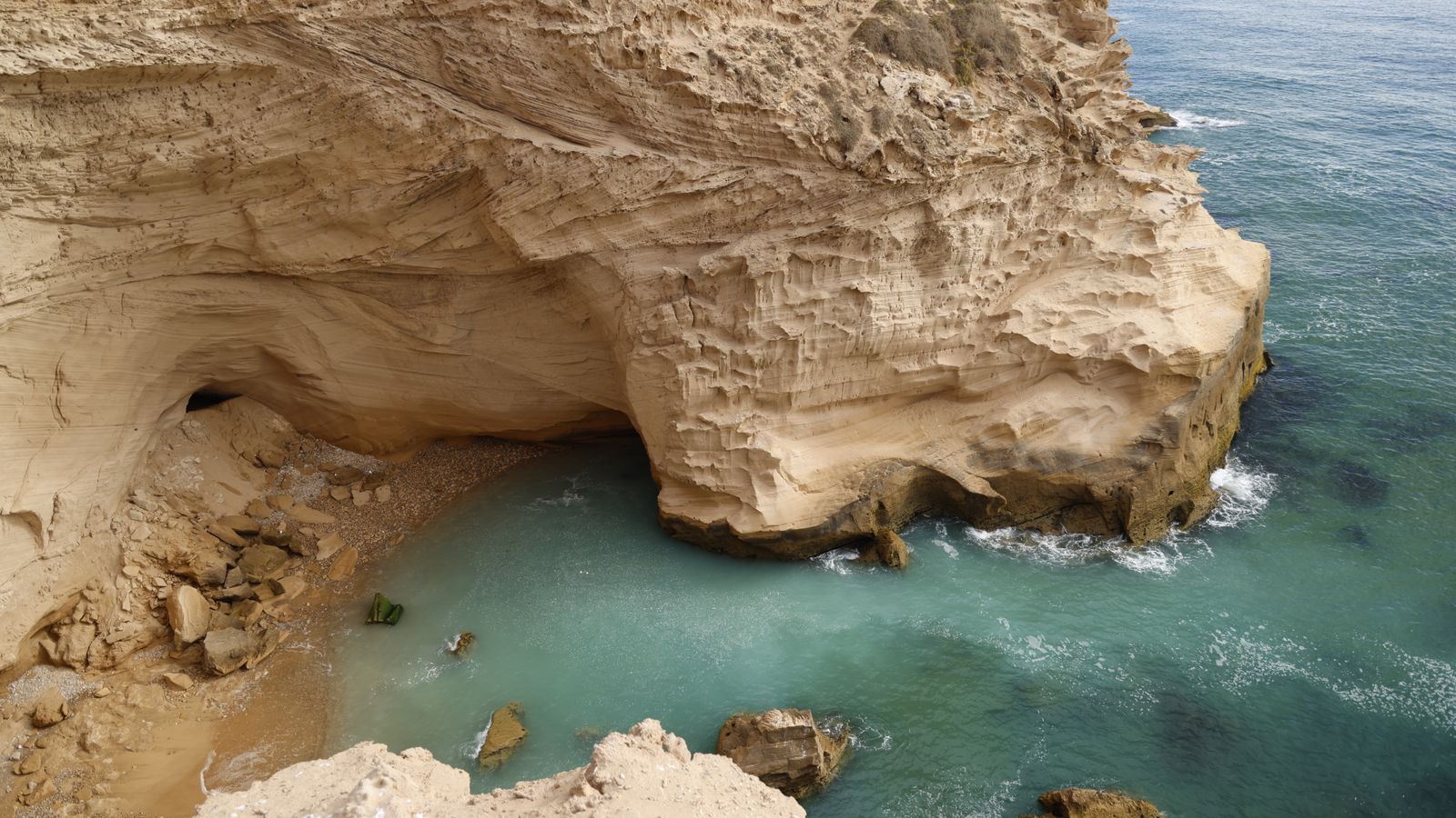 Eroded sandstone cliff, Libya