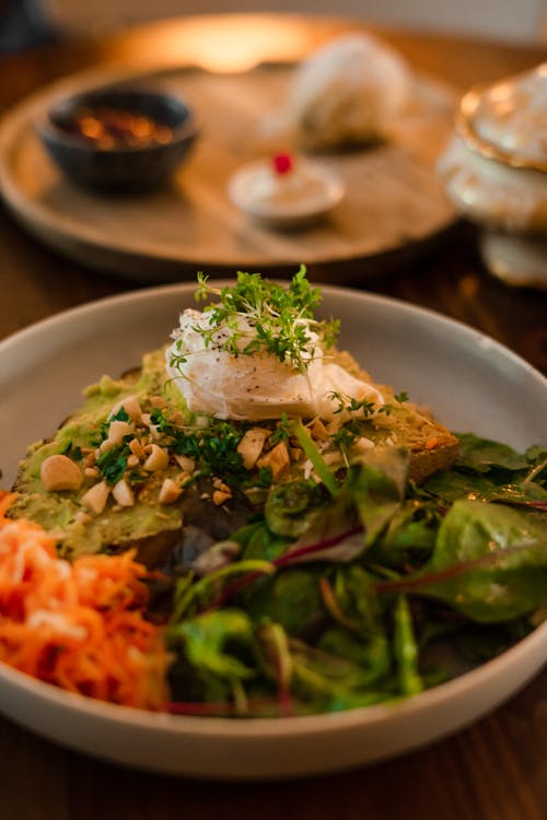 Salad and Sandwich with Green Pesto