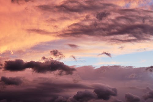 A colorful sunset with clouds in the sky