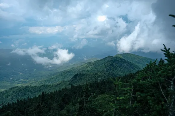 The big cliffs of Whiteside Mountain near Highlands